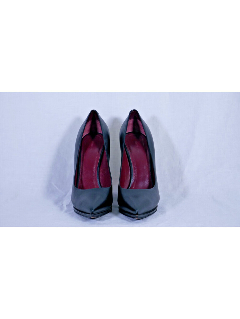 Celine Black Nappa Leather Pointed-Toe Wedges Size 37.5